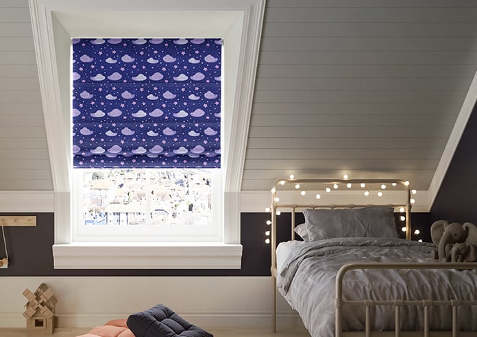 Starry Night, Purple Dream - Motorised Roman Blind - Image 3